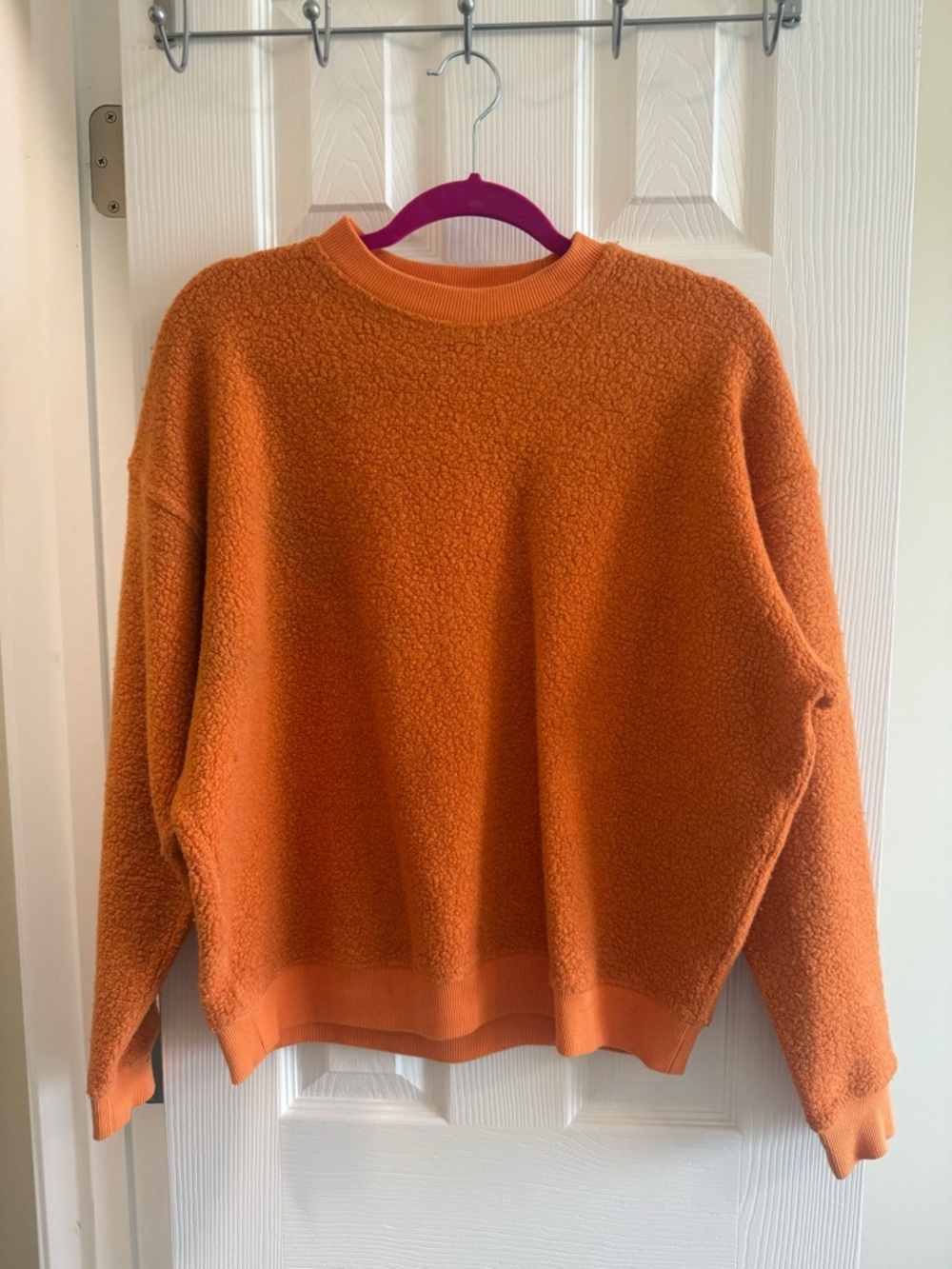 Outdoor Voices Wool Orange Sherpa Pullover